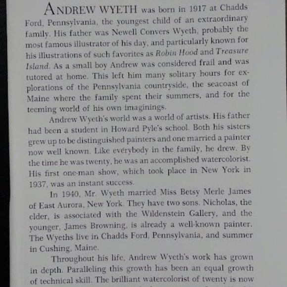 Andrew Wyeth Hardcover, 1968, Richard Meryman (Author), 2nd printing - Picture 4 of 16